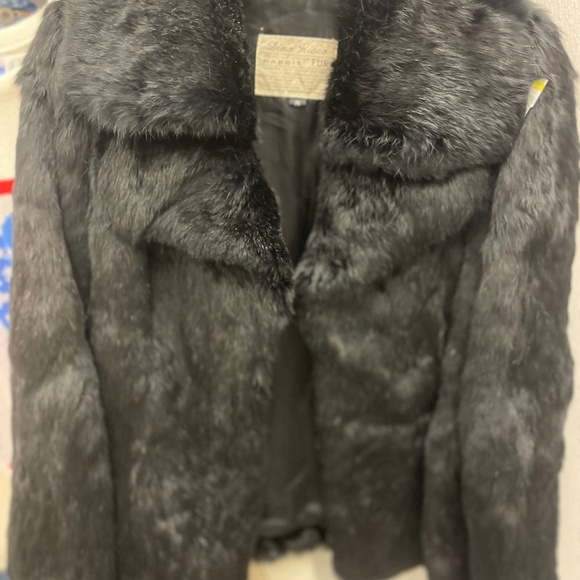 COPY - VINTAGE GENUINE RABBIT FURRIER BLACK JACKET - Picture 1 of 5